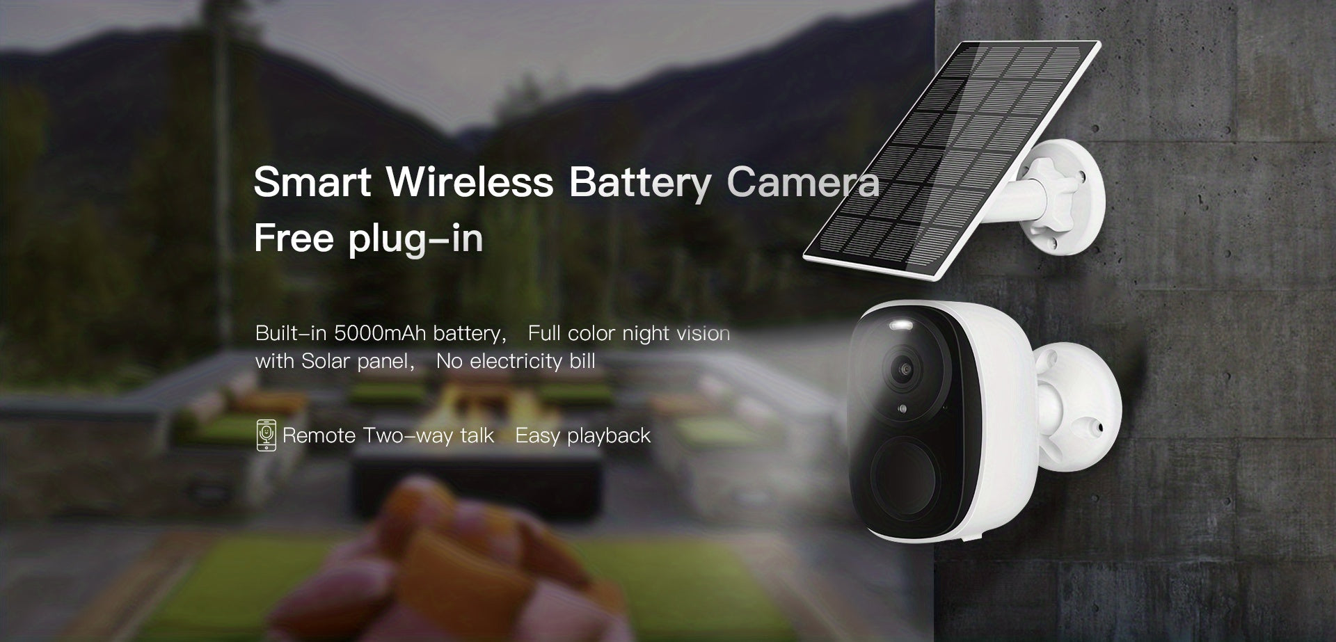 Solar Powered Security Camera with Spotlight