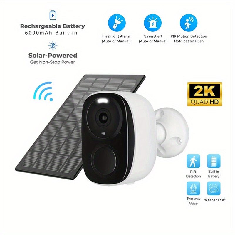 Solar Powered Security Camera with Spotlight