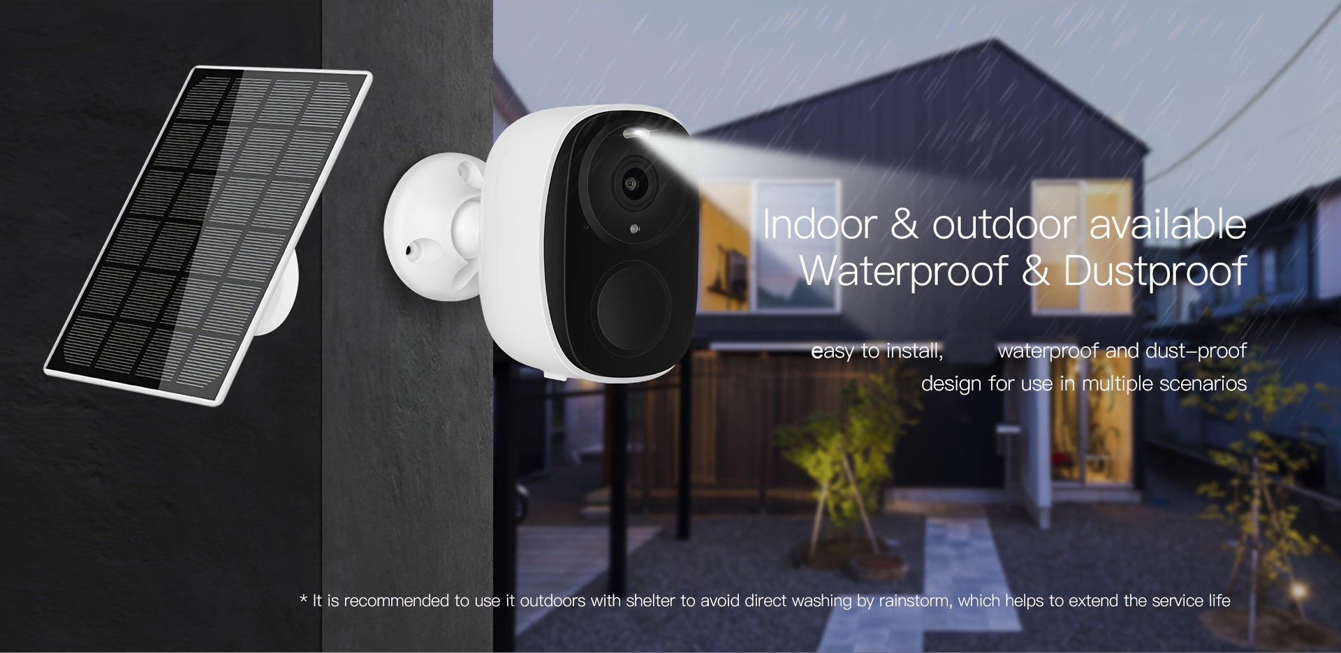 Solar Powered Security Camera with Spotlight