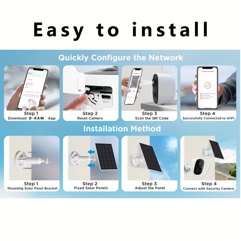 Solar Powered Security Camera with Spotlight