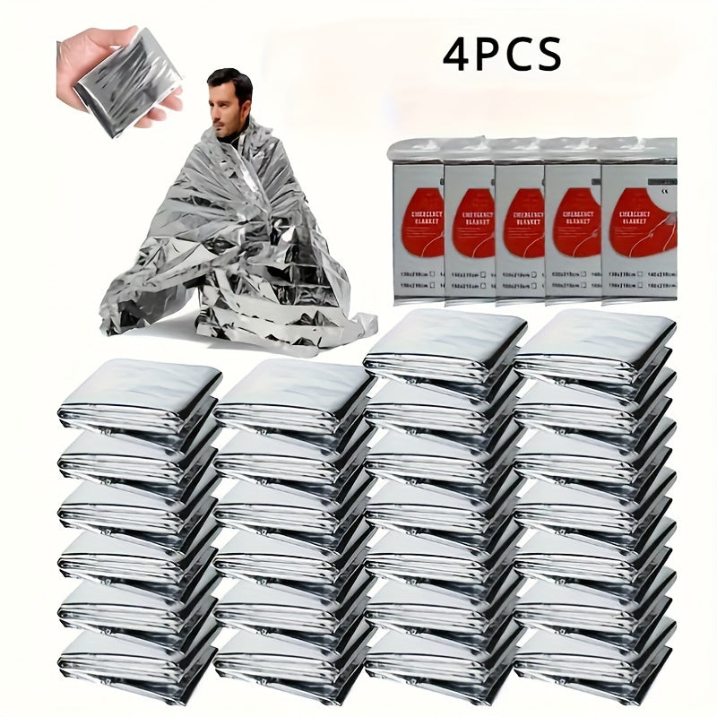 4-Pack Emergency Thermal Blankets